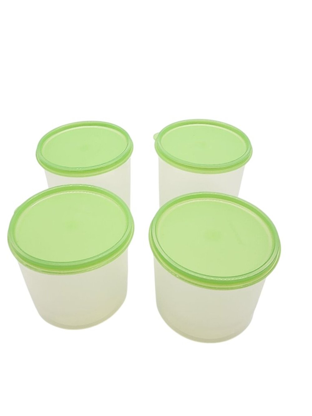 Vintage Tupperware Clear Containers with Green Lids NEW